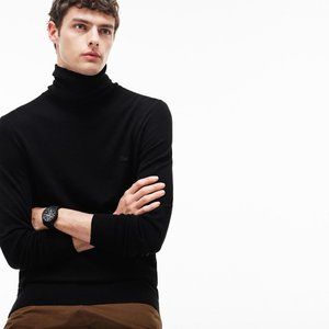 Lacoste Black faux turtleneck